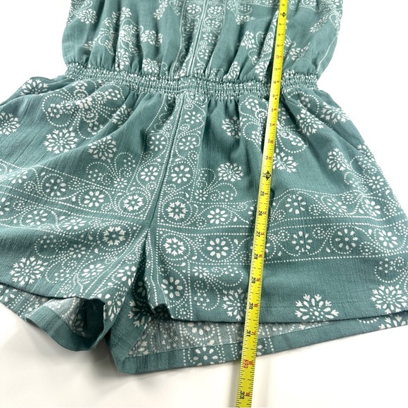 Madewell Beach Womens Medium Teal Floral V Neck Lightweight Breezy Romper NWT - Picture 11 of 15